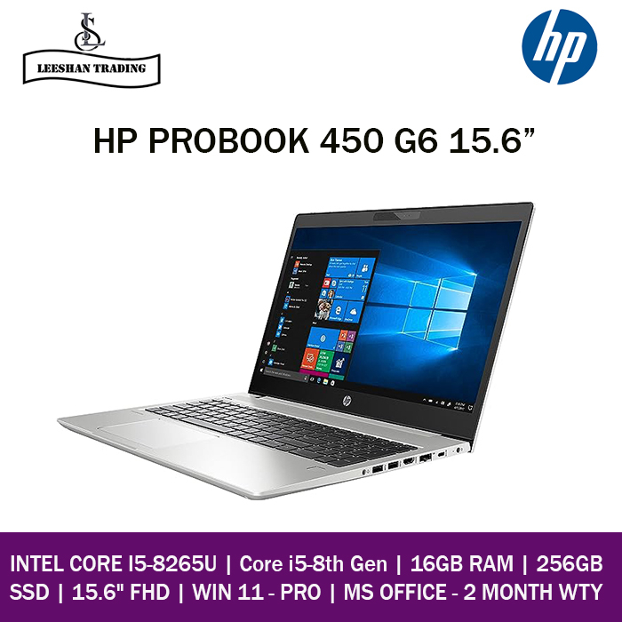  HP Probook 450 G6 15.6 Inch Full HD 1080P Professional Laptop,  Intel Core I5-8265U, 8 GB RAM, 256 GB SSD, Windows 10 Pro : Electronics