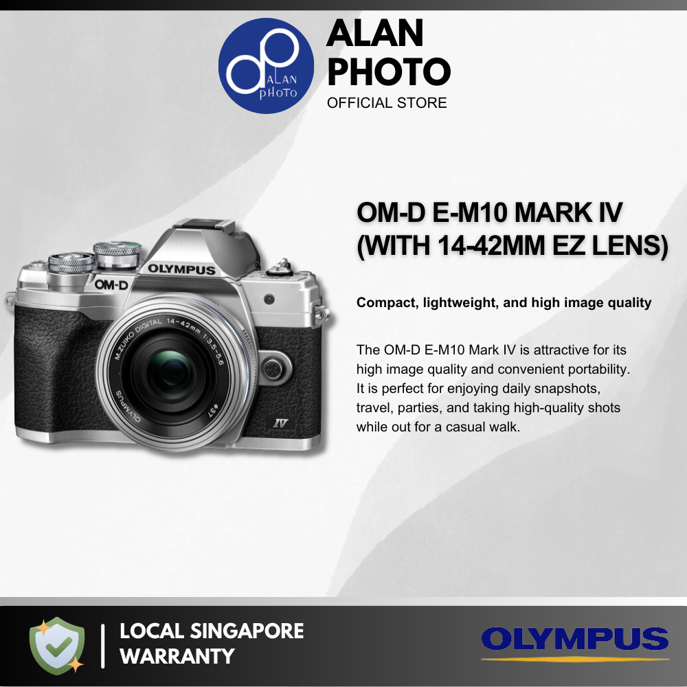 Olympus OM-D E-M10 Mark IV Black / Silver Body with M.Zuiko