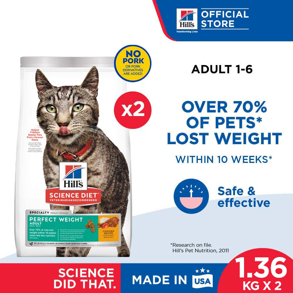 Science diet hotsell cat perfect weight