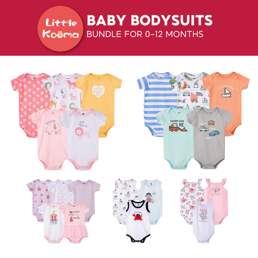 Hudson Baby Girls Cotton Bodysuits World, 7-Pack