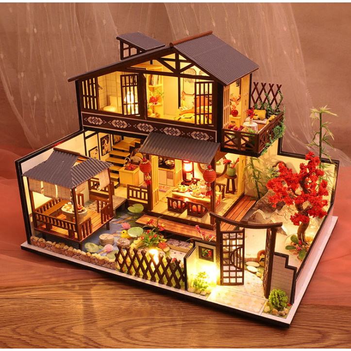 DIY Japanese Style Villa Wooden Miniature Doll House Kit, 57 OFF