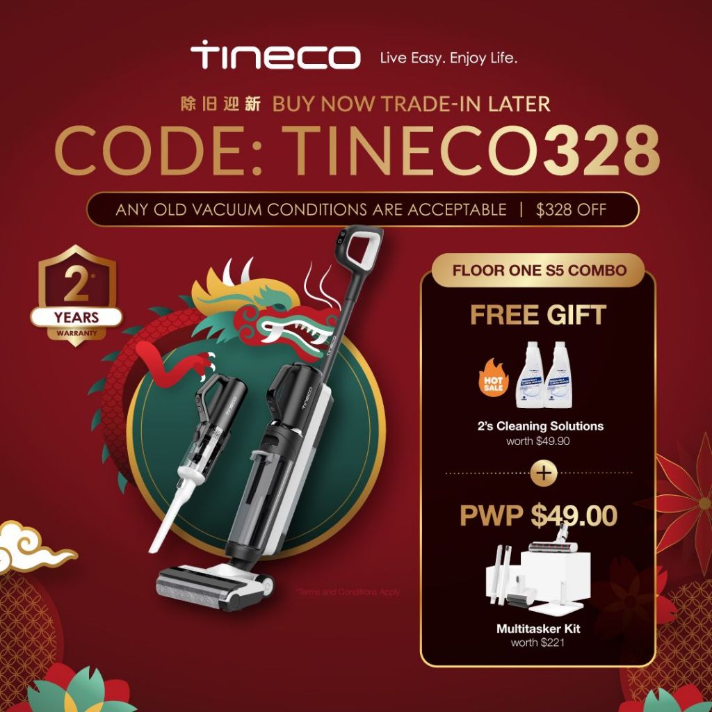 Tineco Floor One S5 COMBO 2-in-1 Smart Cordless Handvac & Wet Dry