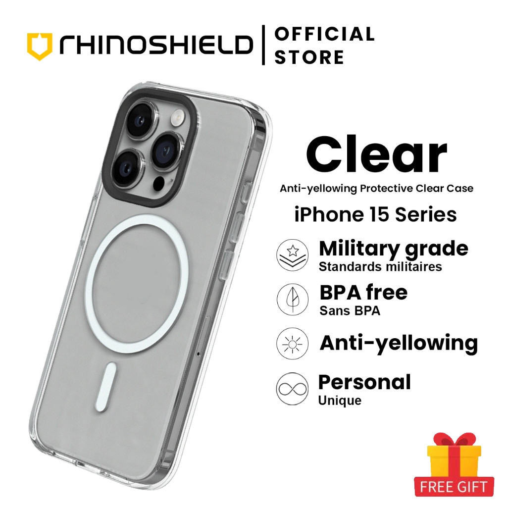 RhinoShield MagSafe Clear Case Compatible for iPhone 15 Pro/15 Pro Max