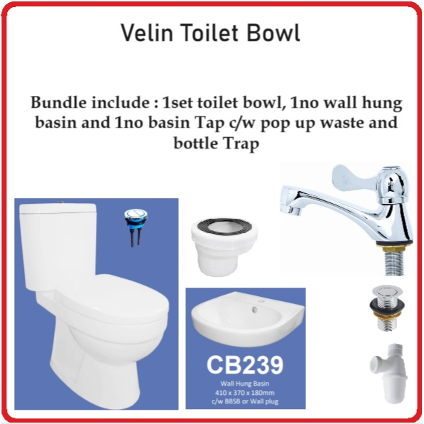 Toilet store bowl set