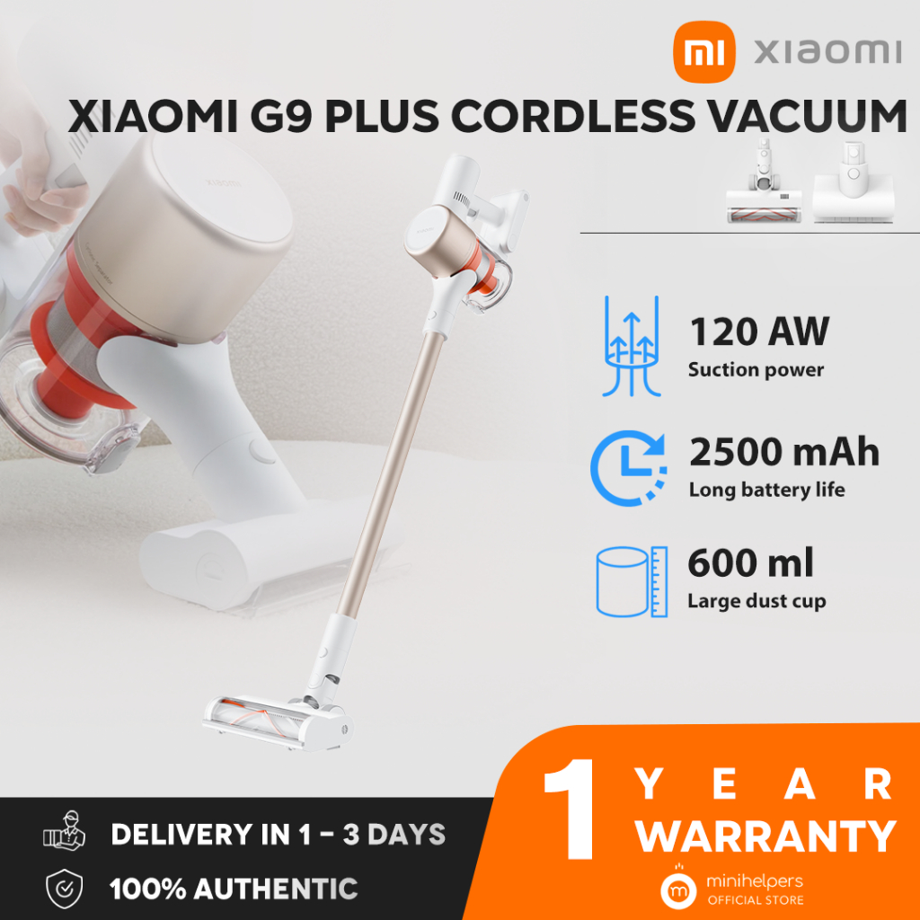 1 YEAR WARRANTY】Xiaomi Mi G9 Plus 120AW Cordless Handheld Vacuum Anti  Dustmite Extra Long Battery Life