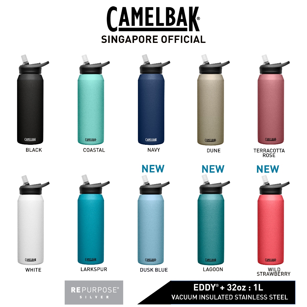 CamelBak Fit Cap Stainless Steel 32 oz. Water Bottle, Dusk Blue