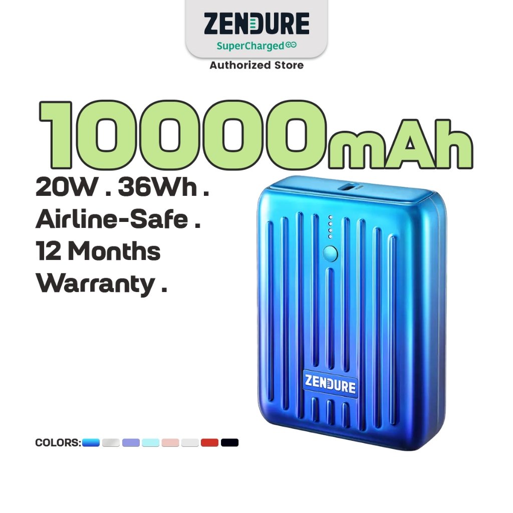 ZENDURE SuperMini 10000mAh 20W PD Power Bank Blue