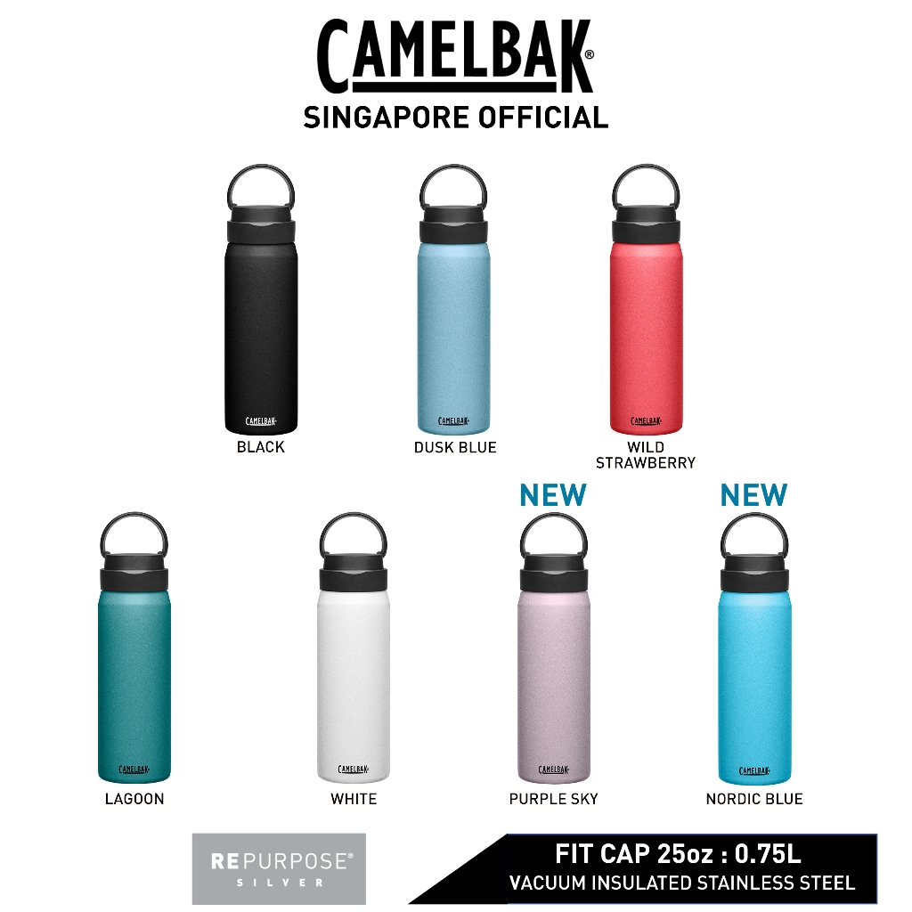 CamelBak Fit Cap Stainless Steel 20 oz. Water Bottle BLACK NEW VACUUM  INSULATED