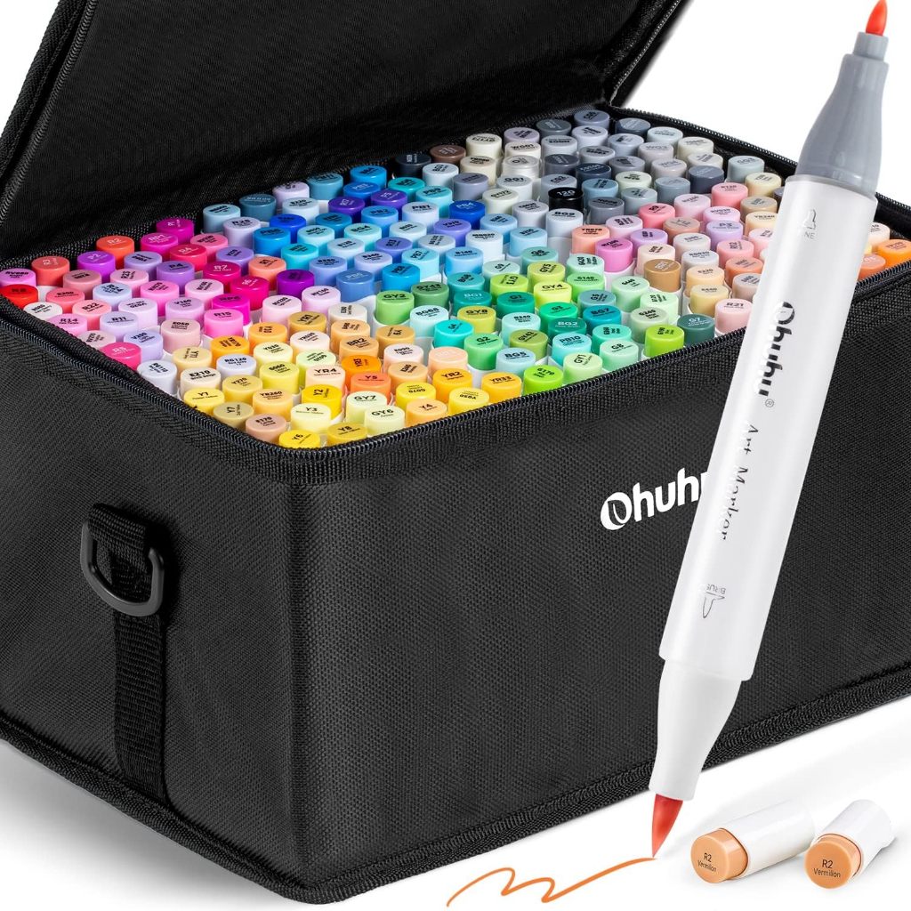 Ohuhu Alcohol Art Markers Dual Tips -Honolulu Series-168 Colors,Chisel or  Fine