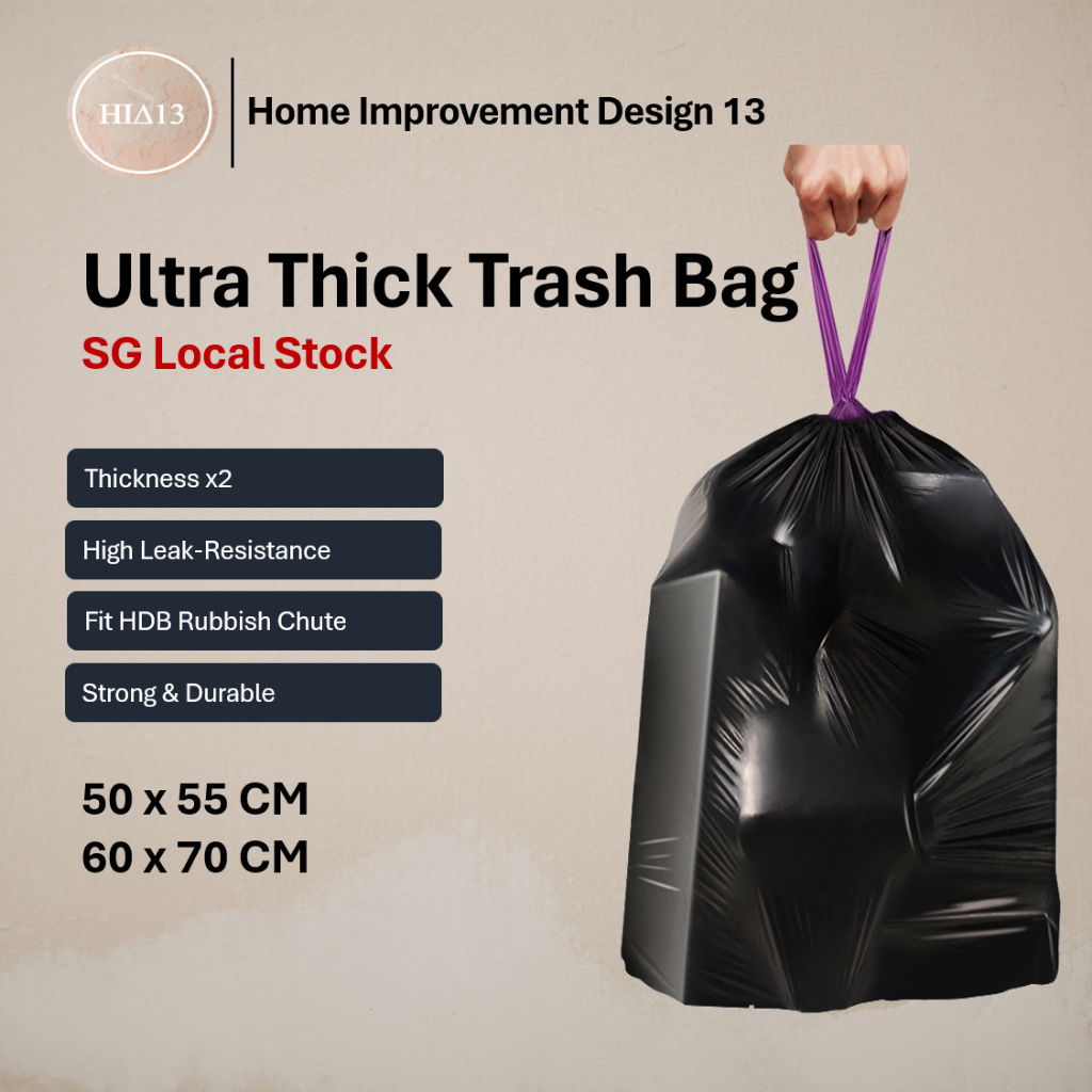 Black Garbage Bag Thickened Environmental Protection Large Plastic Bag  Disposable