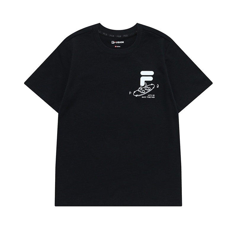 White and store black fila shirt