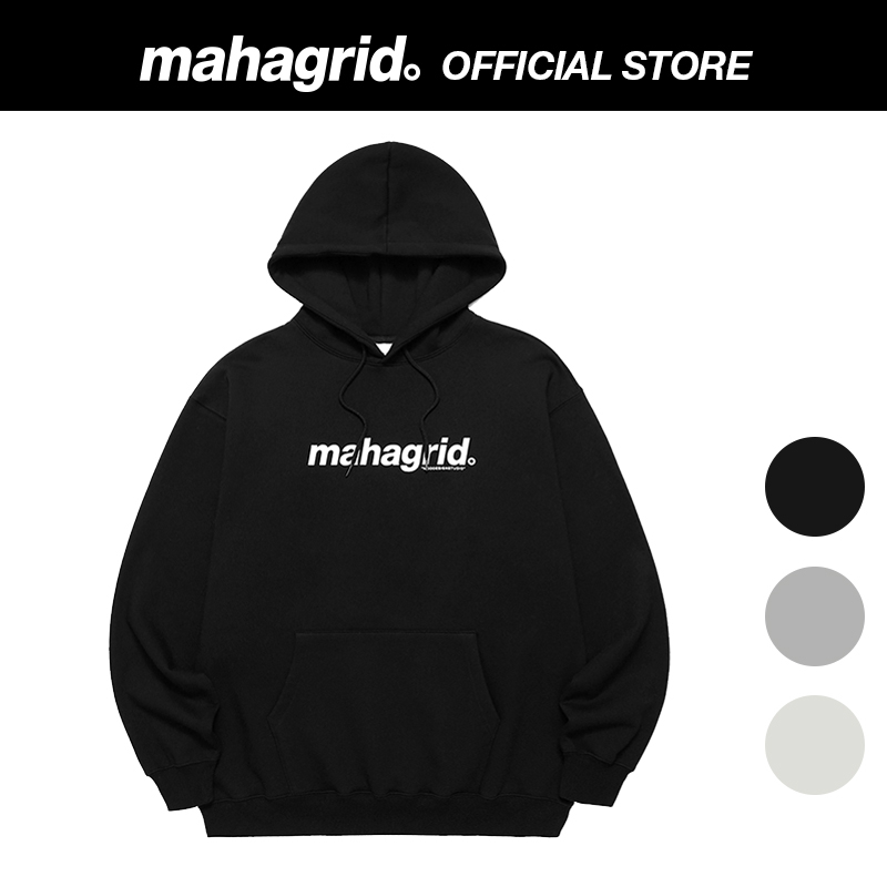 MAHAGRID] BASIC LOGO HOODIE Street Couple Wear Loose Men Women