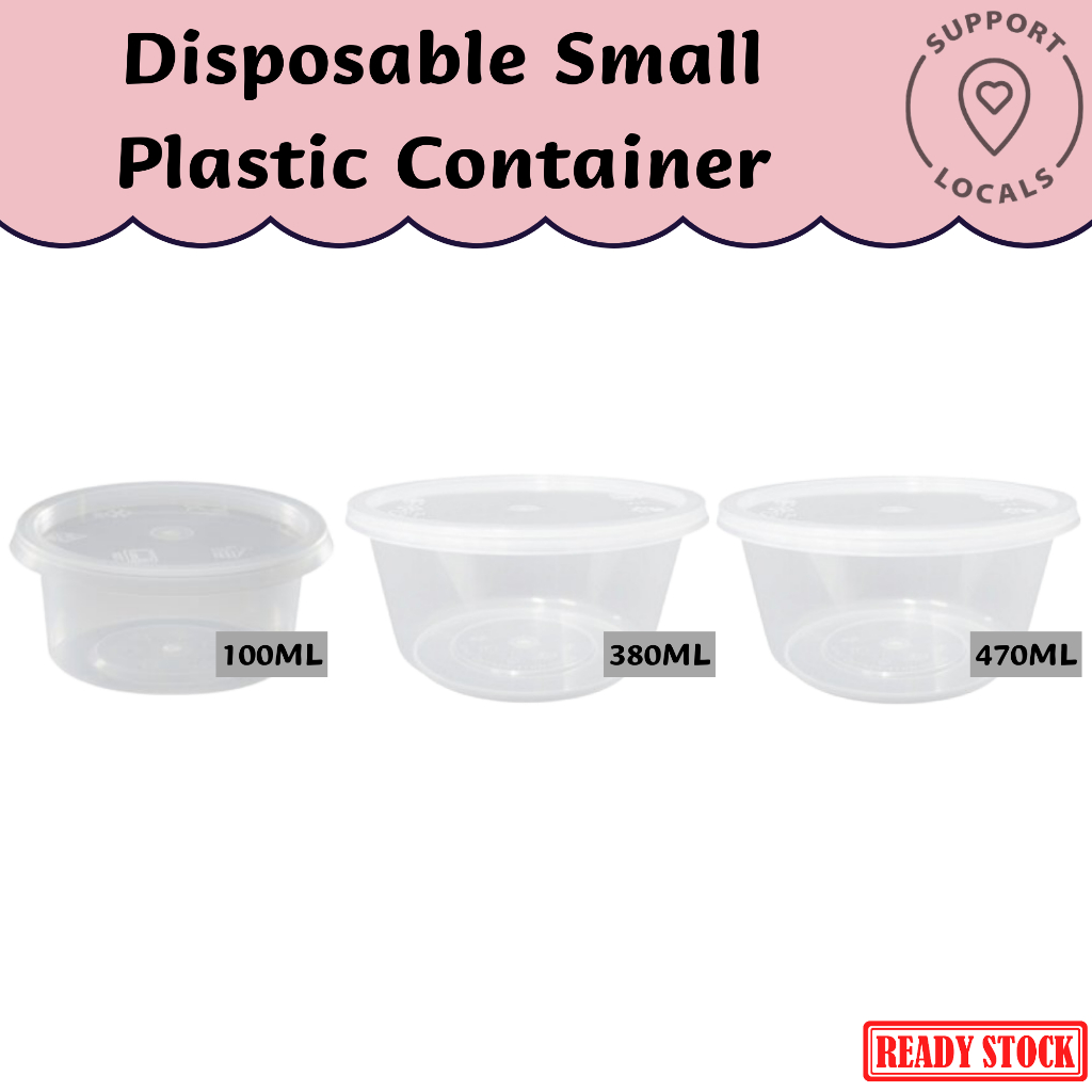 Small Round Disposable Plastic Container⭐️ Food Storage Box