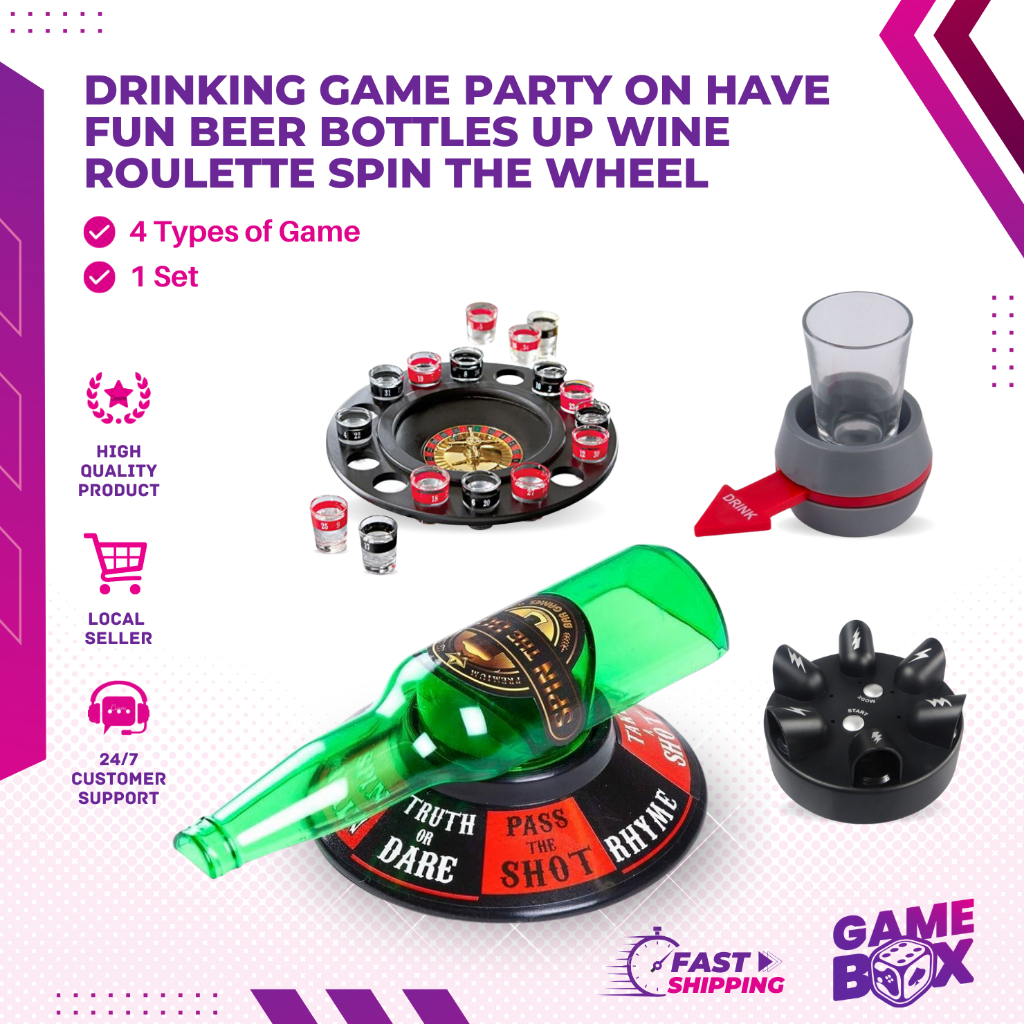 Drinking game Party on have fun beer bottles up wine roulette spin the  wheel | Shopee Singapore