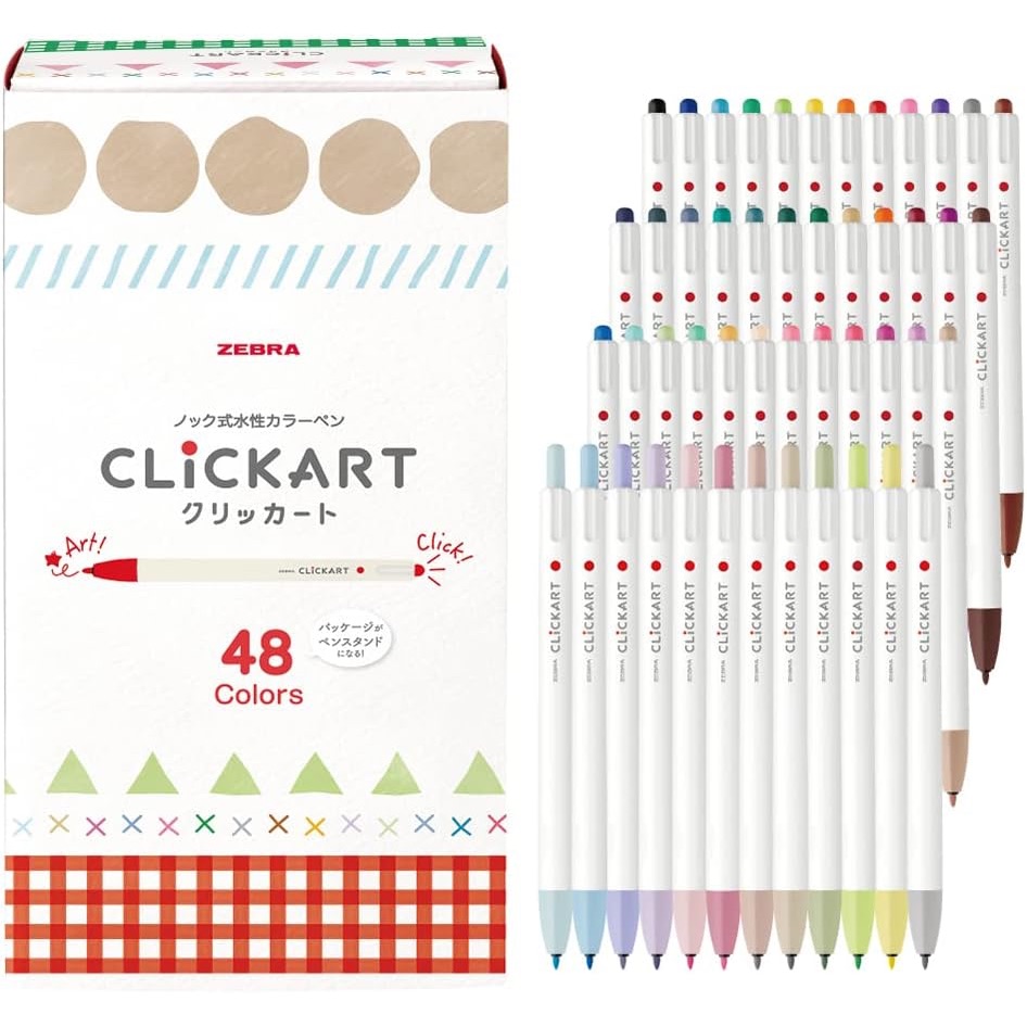 Zebra Clickart Knock Sign Pen 12 Color Set - Standard