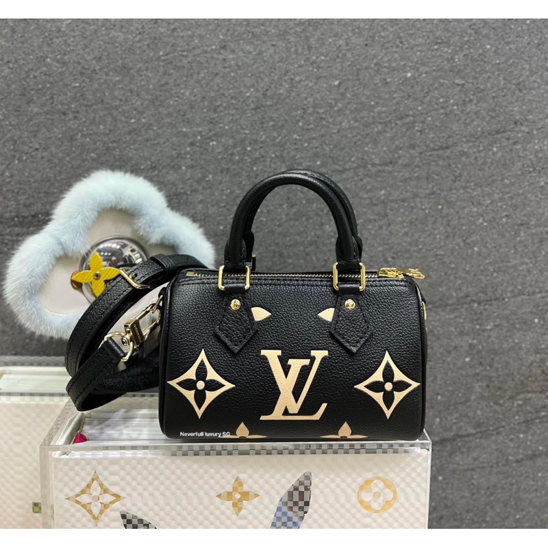 Louis Vuitton Nano Speedy Black Monogram Empreinte