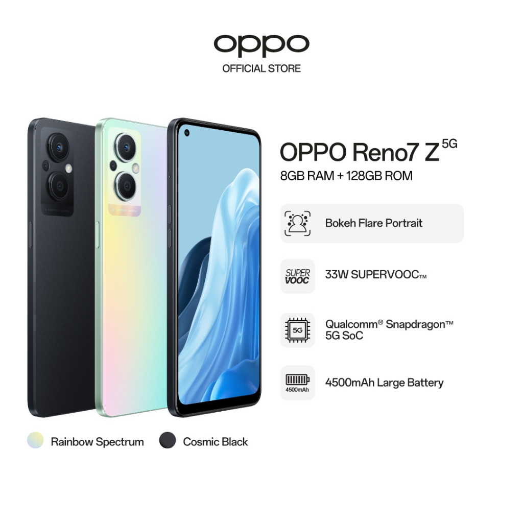 OPPO Reno7 Z 5G / 33W SuperVOOC / NFC / 8GB + 128GB / 2 Years