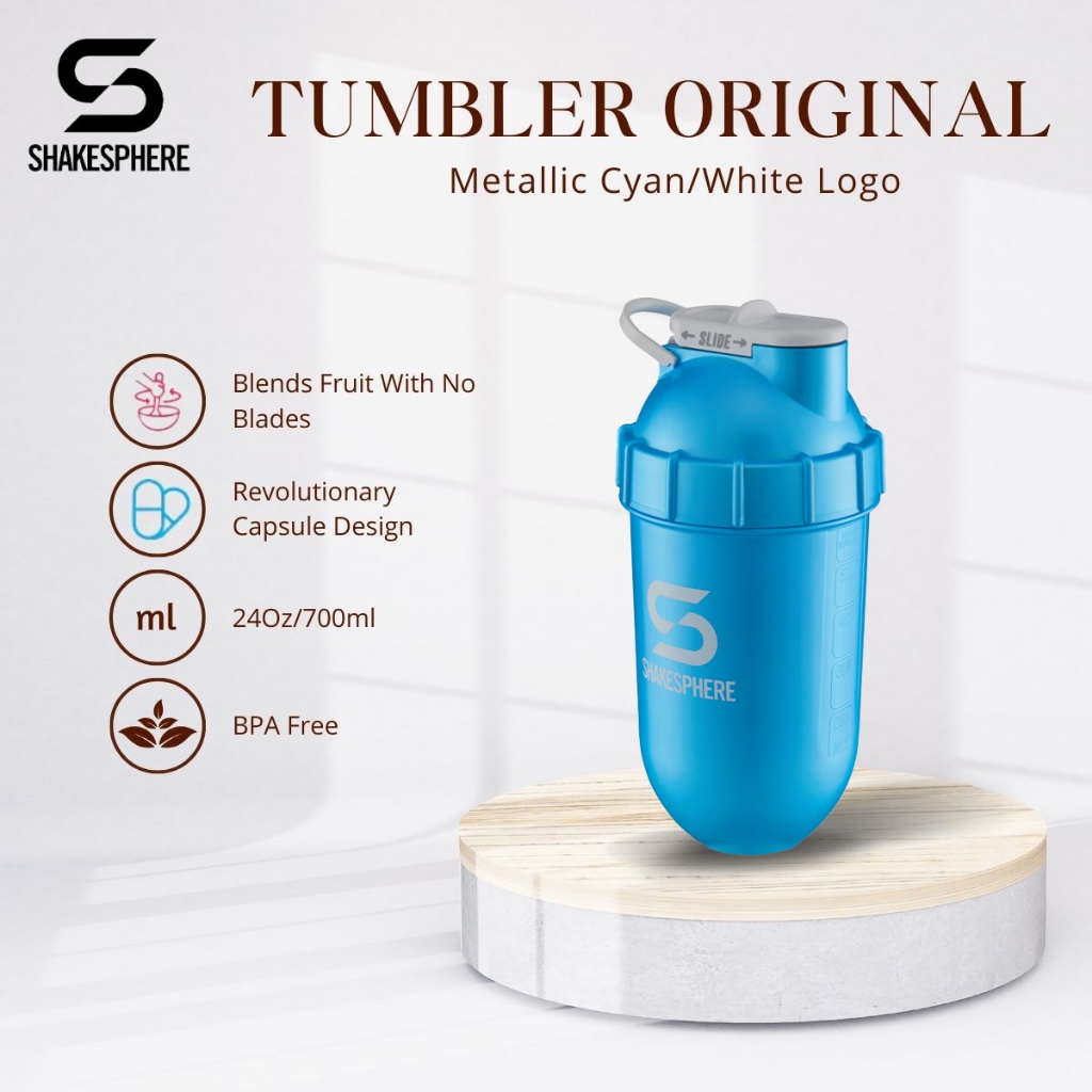 ShakeSphere Tumbler | Shaker Bottles | 700ml - Metallic Cyan