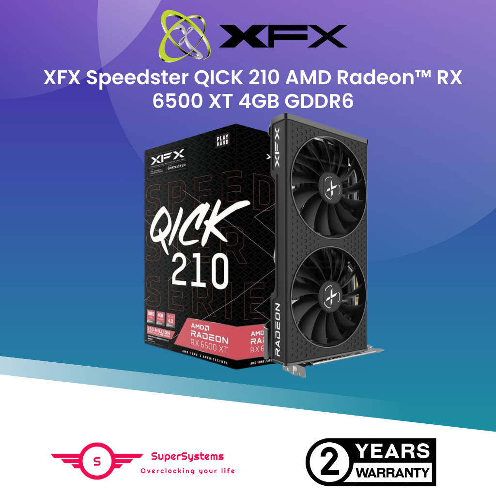 XFX Speedster QICK 210 AMD Radeon™ RX 6500 XT Core Gaming Graphics