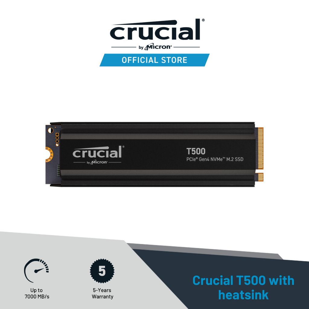 Crucial T500 PCIe Gen4 NVMe M.2 SSD - 1TB