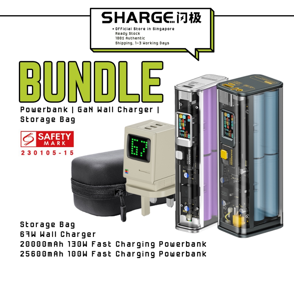 Shargeek Portable Charger, Storm 2 S 130W 20000mAh USB Power Bank, 100%  Life