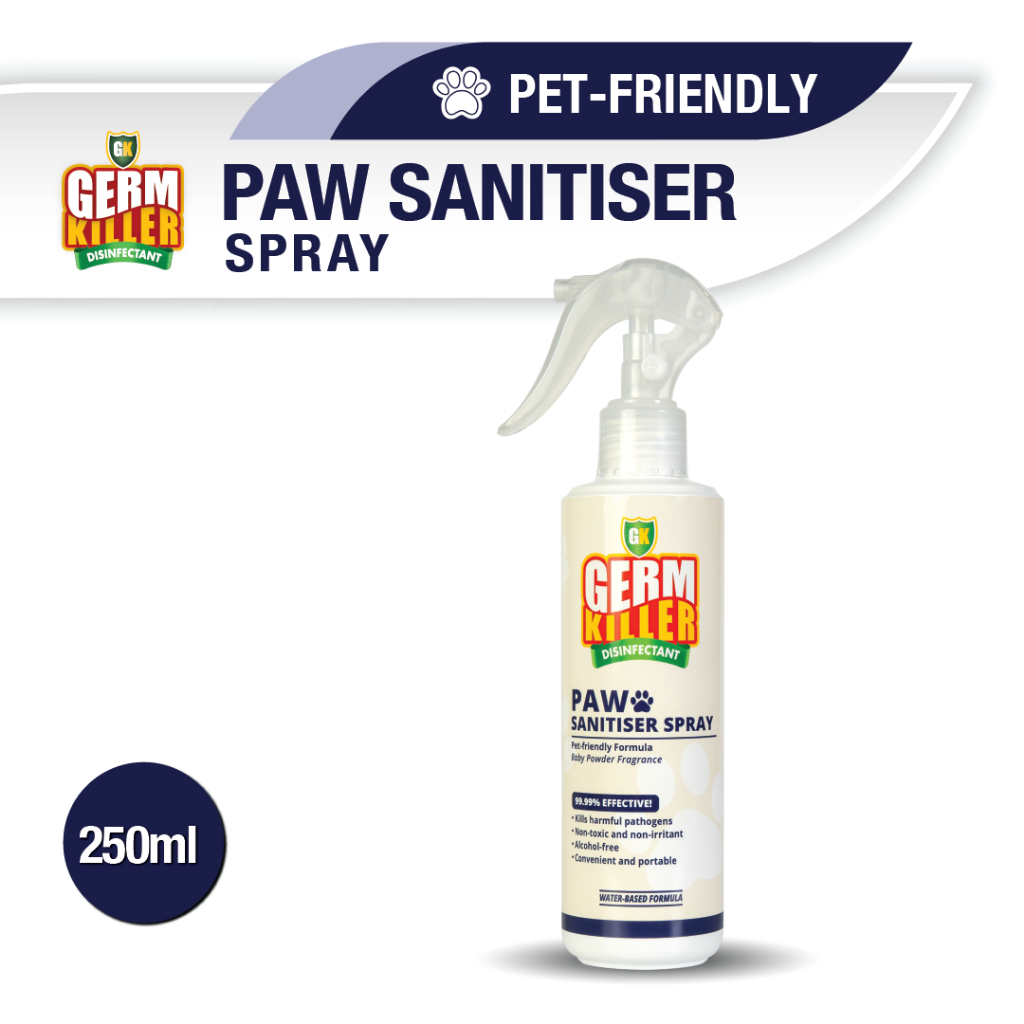 Hand sanitizer outlet on dog paws