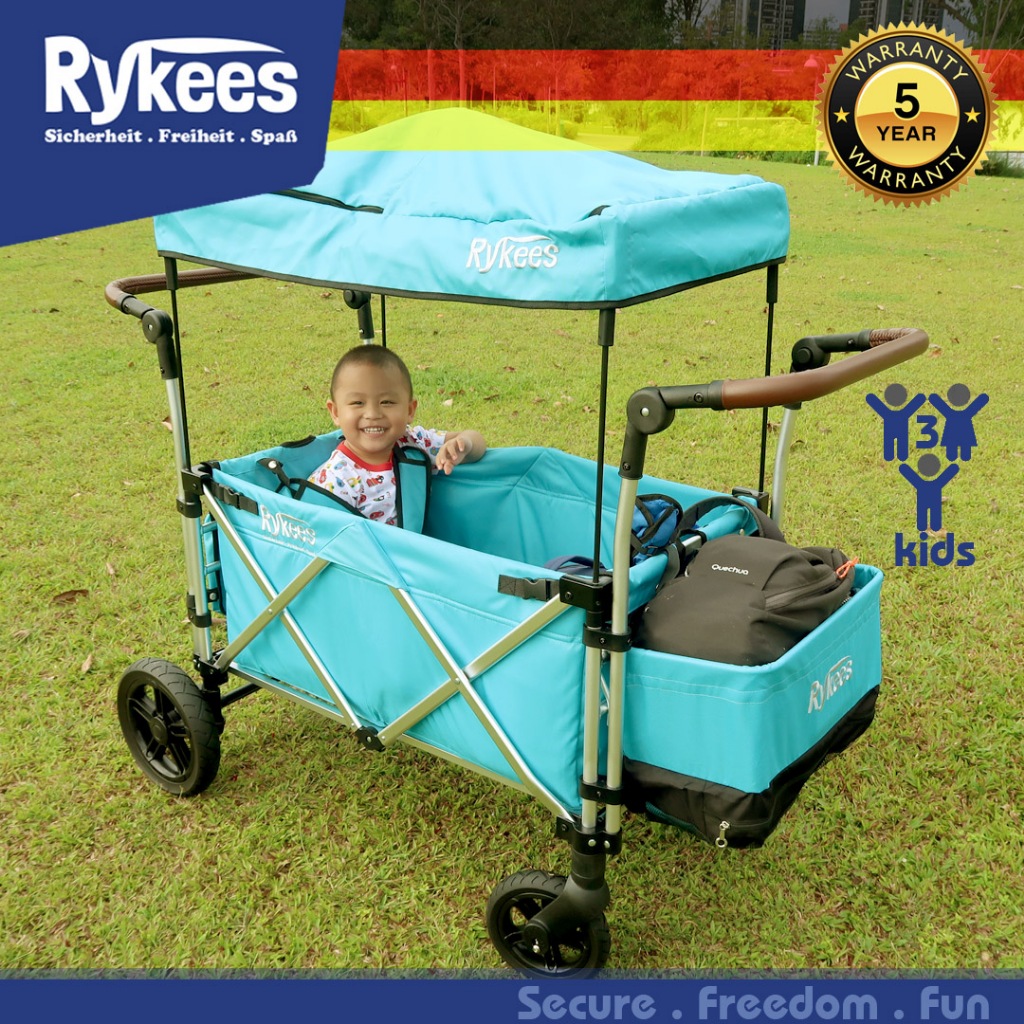 RYKEES Wagon stroller for kids Keenz OEM Twin stroller baby trolley wagon trolley Double stroller Shopee Singapore