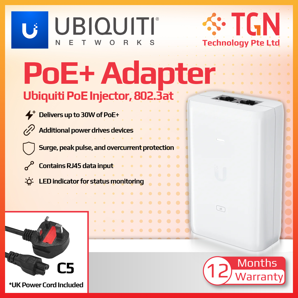 Ubiquiti PoE Power Adaptor 48V 802.3af - U-POE-AF
