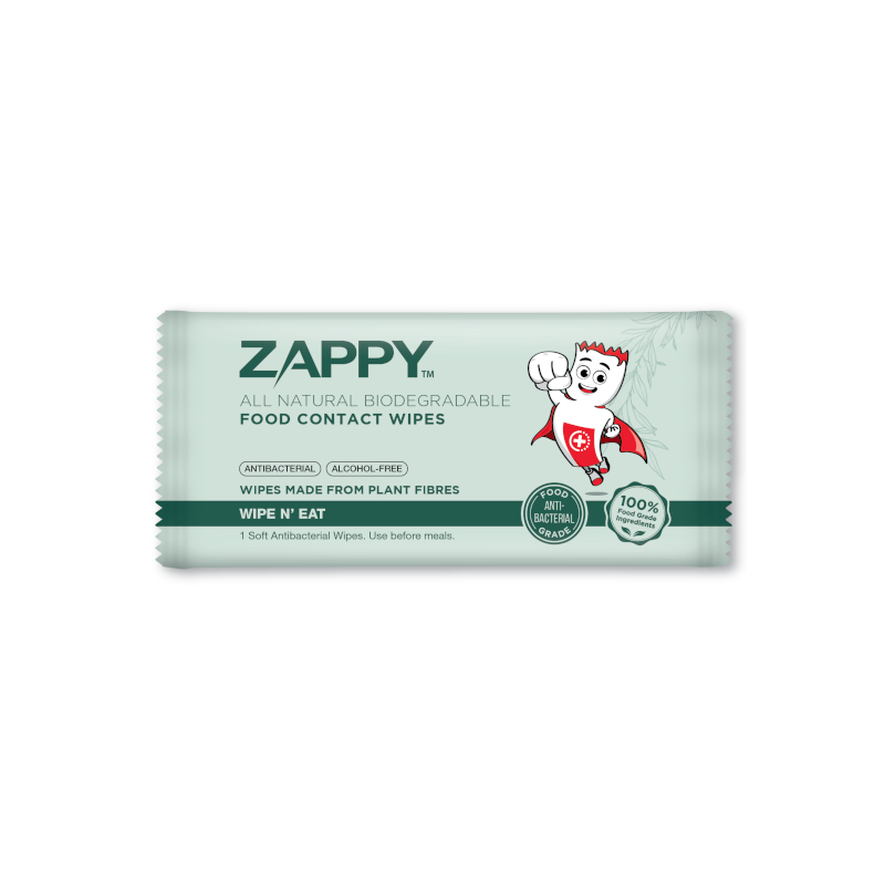 Zappy All Natural Biodegradable Food Contact Wipes 100 pcs x 1 sheet Shopee Singapore