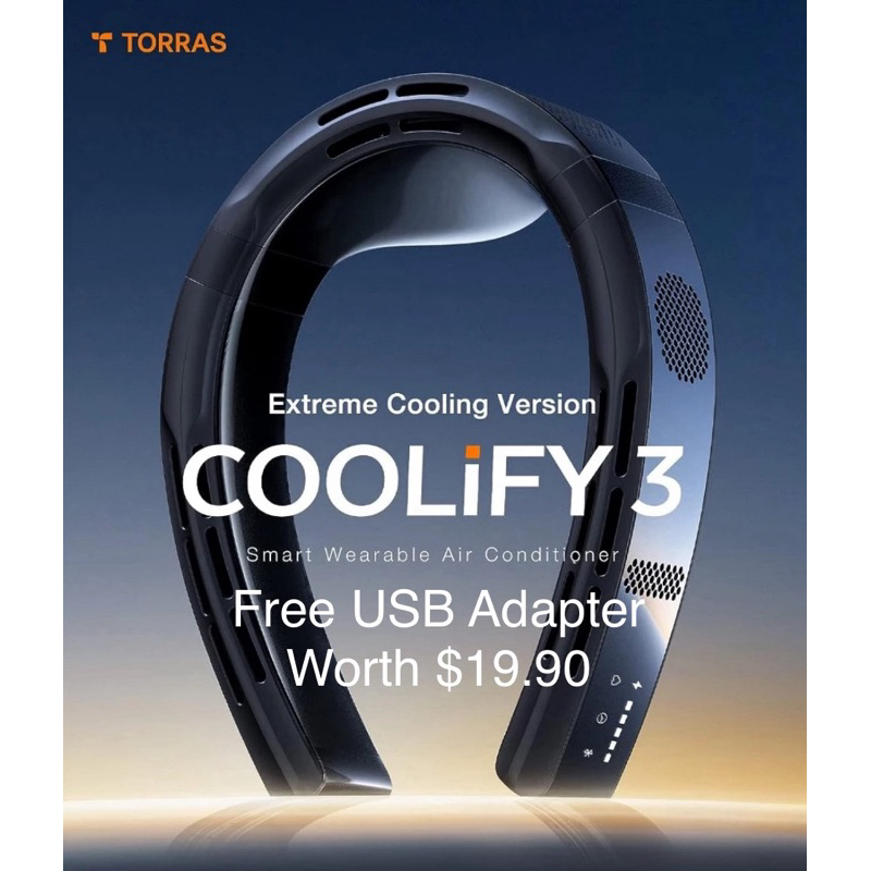 TORRAS COOLIFY 3 Wearable Neck Air Conditioner 6000mAh c/w Free