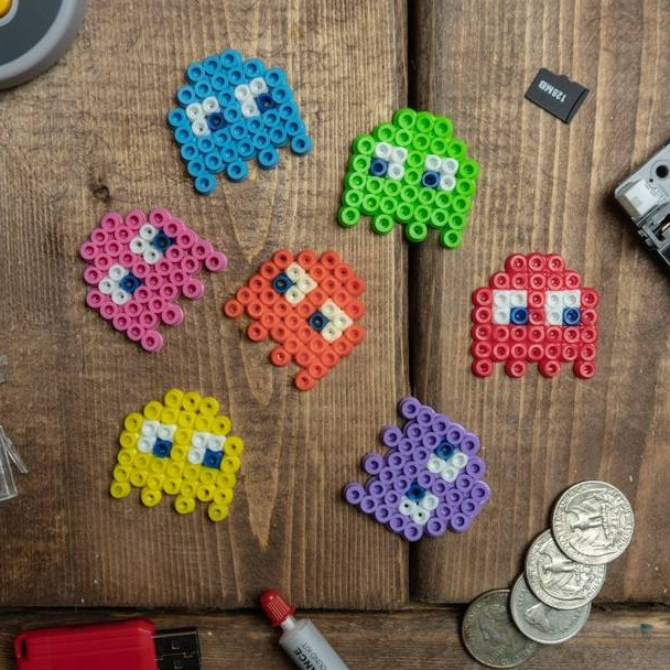 Perler Beads Set of 4 Glow in the Dark Pac Man Coasters -   Perler  bead disney, Diy perler beads, Easy perler beads ideas