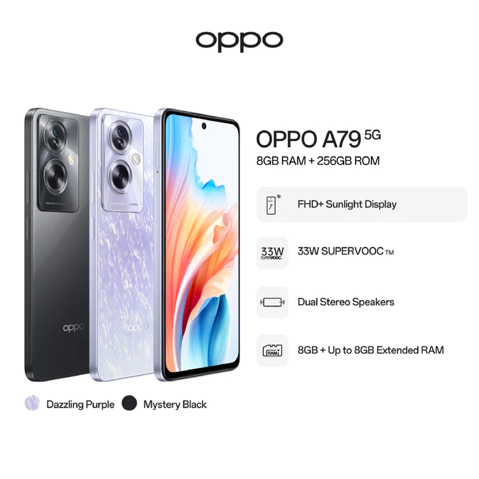 Unlocked) OPPO A79 5G 8GB+256GB BLACK GLOBAL Ver. Dual SIM Android Cell  Phone