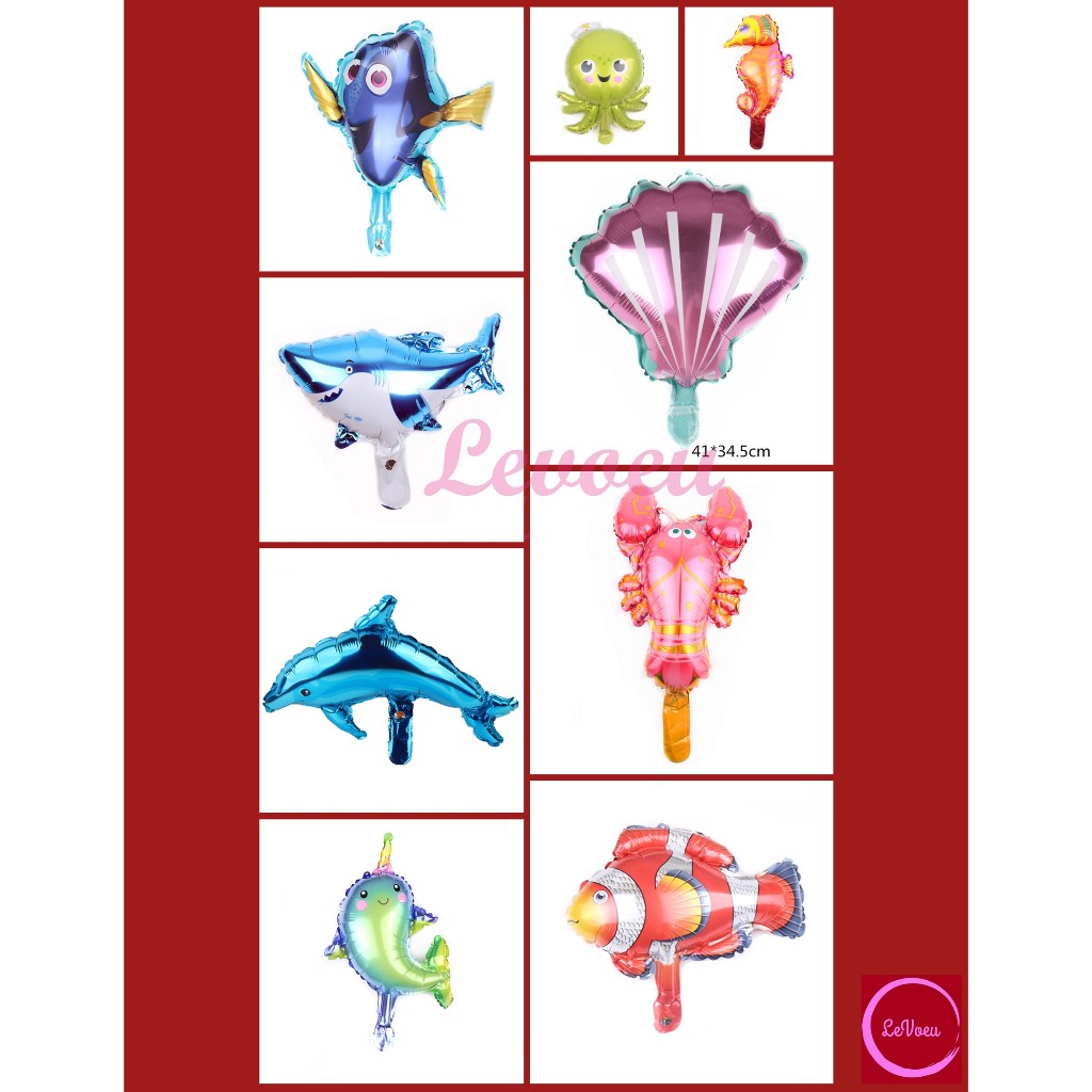 Ocean Theme Party Decoration Octopus Fish Shark Foil Balloon Boy