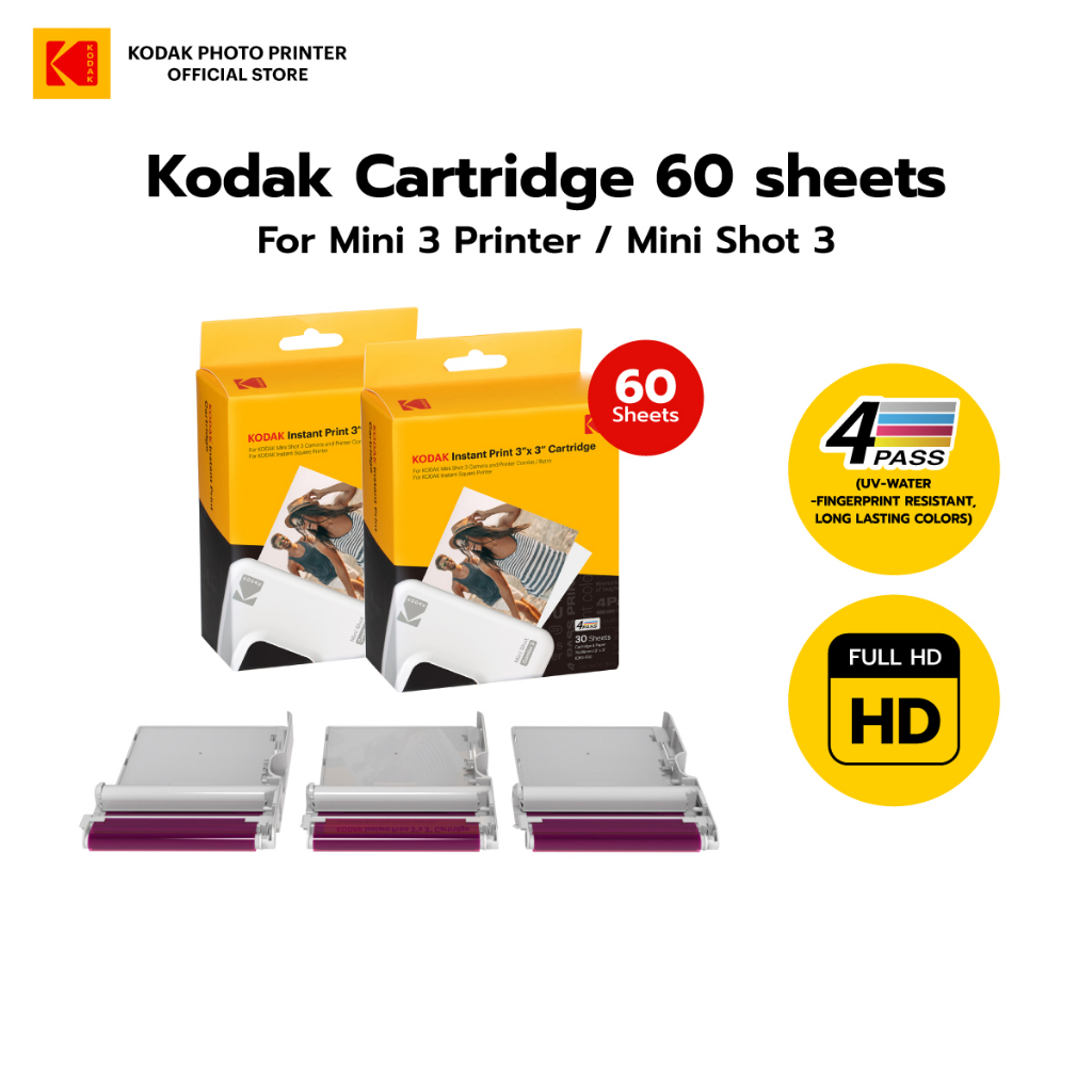 Kodak Cartridge for Kodak Mini 3 or Mini Shot 3 - 60 sheets (3x3 Inches)