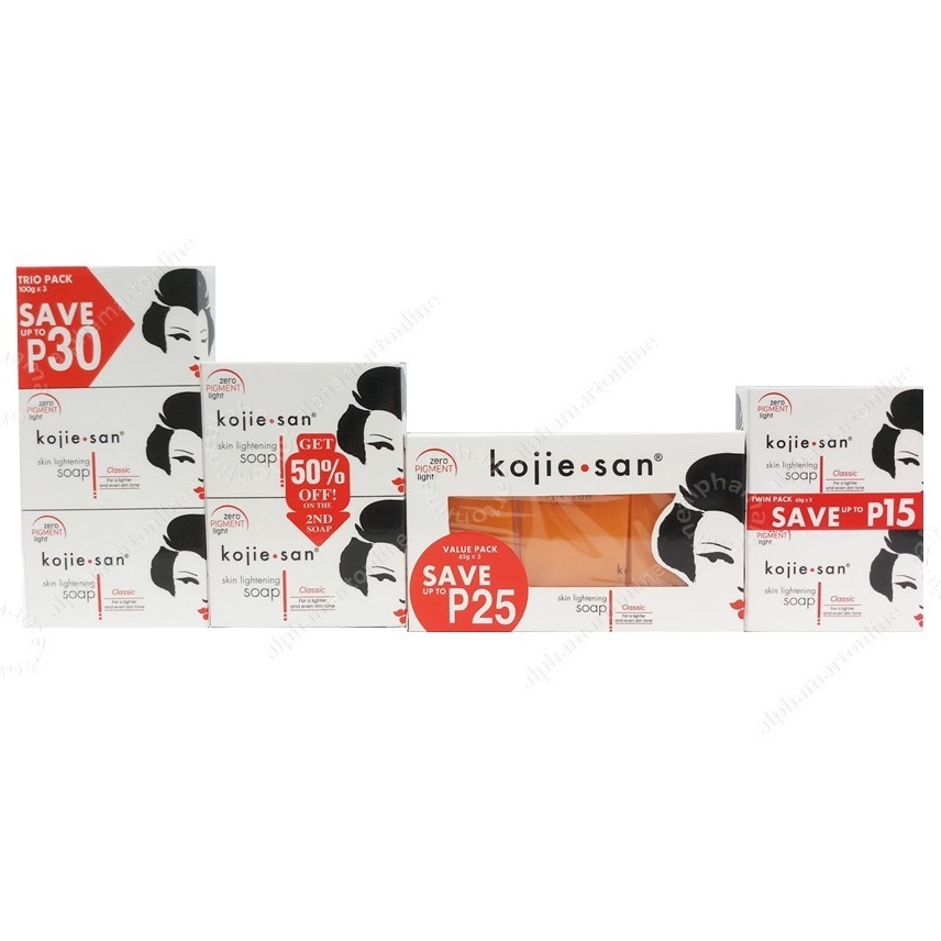 Original Kojie San Skin Lightening Soap - 2 Bars, 135g Each