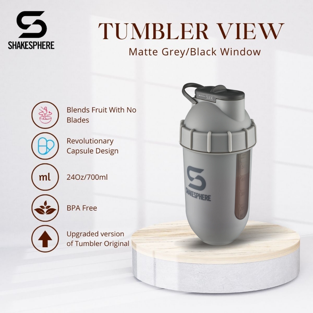 Protein shaker bottle Tumbler View 700 ml, Matte Grey