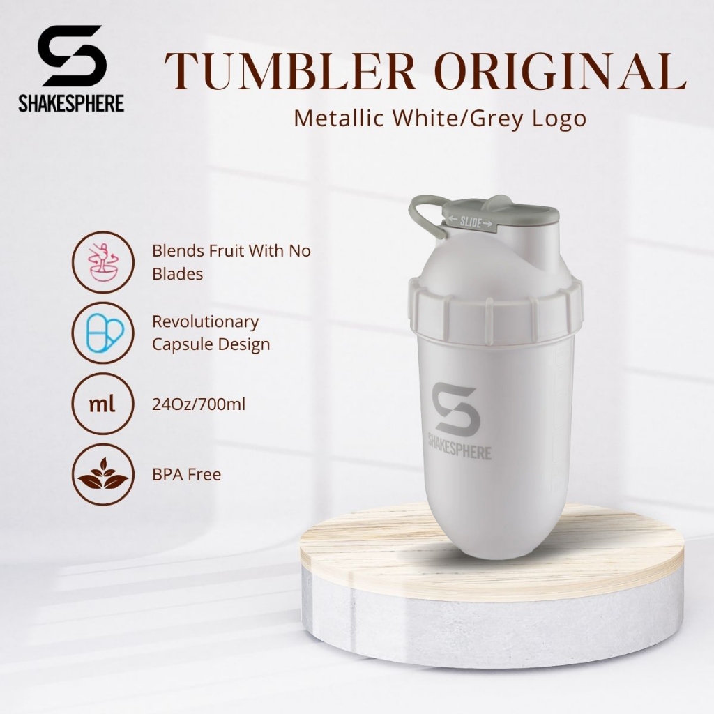 ShakeSphere Tumbler | Shaker Bottles | 700ml - Metallic White