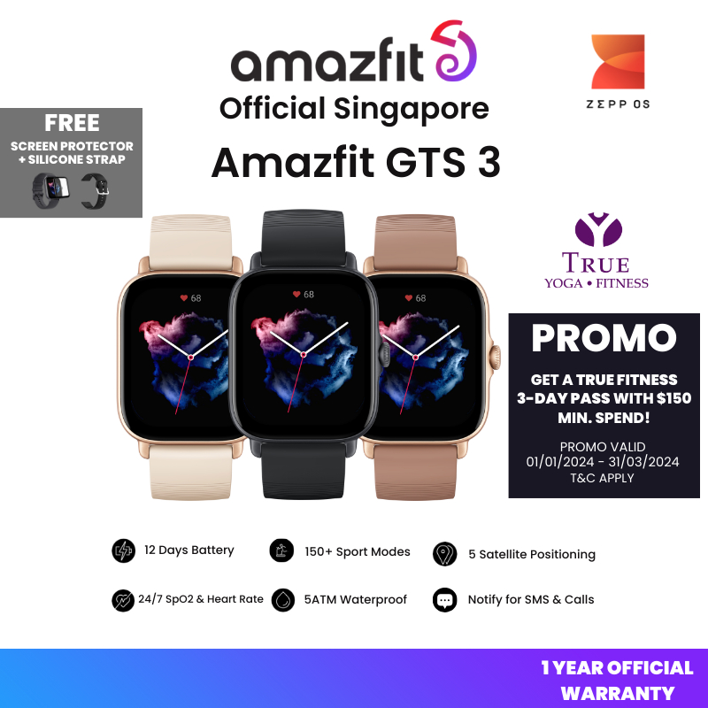 Amazfit GTS 3 Smartwatch Ultra HD AMOLED Display Easy 24H