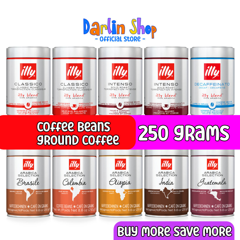 ILLY Coffee, Coffee Beans & Ground Coffee, 250 grams