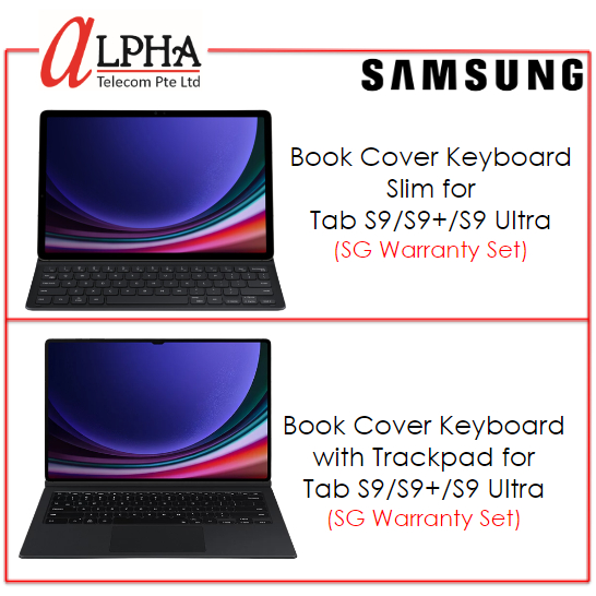 Samsung Book Cover Keyboard Slim / With Trackpad for Galaxy Tab S9 / S9 FE  / S9+ / S9 FE+ / S9 Ultra *Singapore Warranty