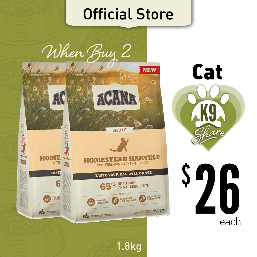 K9SHARE ACANA Homestead Harvest Cat Food Shopee Singapore