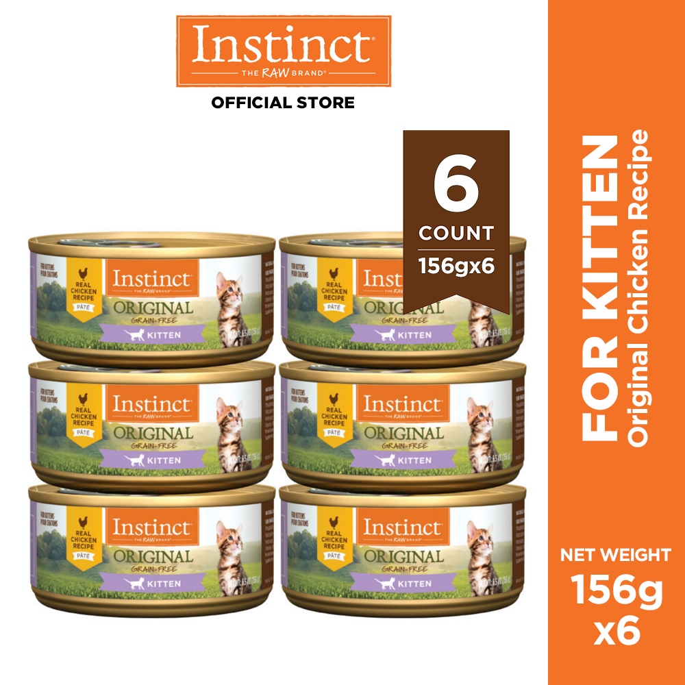 Instinct Original Kitten Grain Free Pate Cat Food 156g x 6 cans