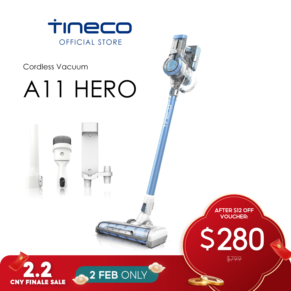 Tineco A11 Hero Lightweight Cordless Vacuum Cleaner with Mini Power Brush &  HEPA Filtration