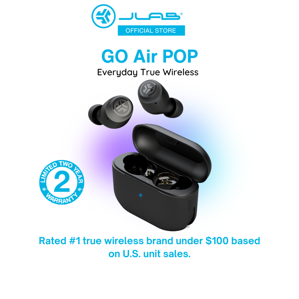 JLab GO Air POP True Wireless Earbuds 2 Years Warranty