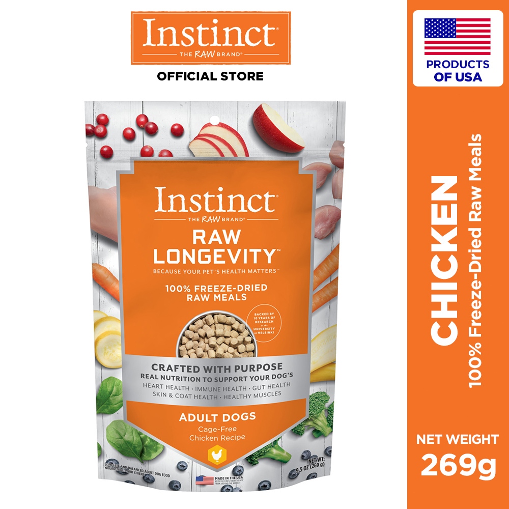 Instinct Raw Longevity Freeze Dried Chicken Dog Food 269g Shopee