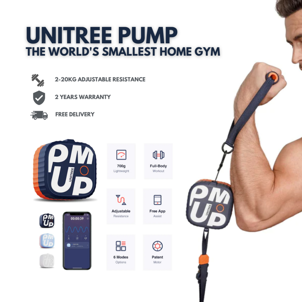 SG Energetic Blue Unitree PUMP The Smallest Smart Home Gym