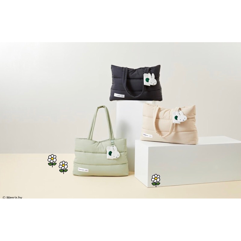 Starbucks + Miffy Puffer Tote Bag( Sage / Oat / Charcoal 