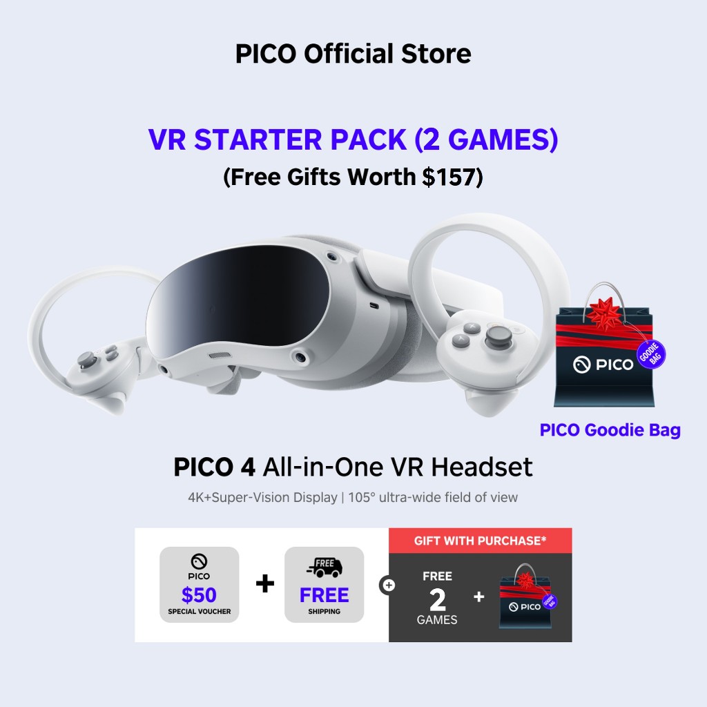 PICO 4 All-In-One VR Headset Starter Kit (2 Free Games) | Shopee Singapore