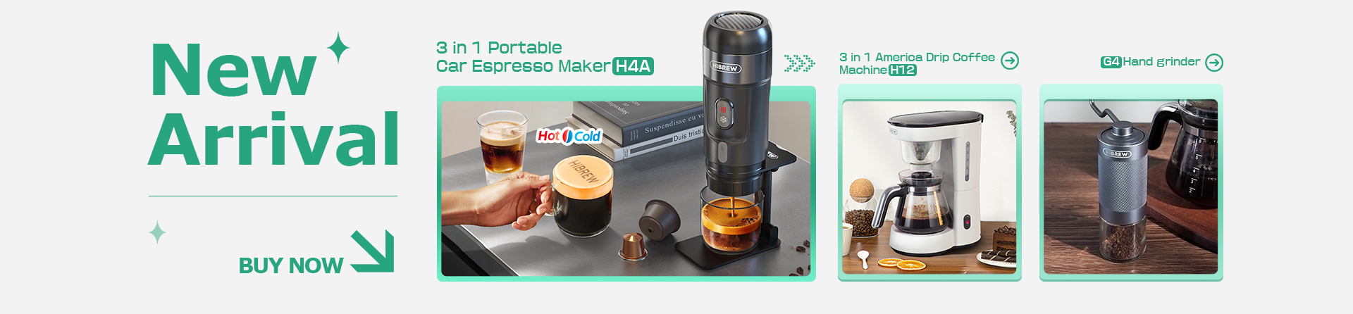 HiBREW H4A cafetera espresso, cafetera portátil, cafetera 12V, 15