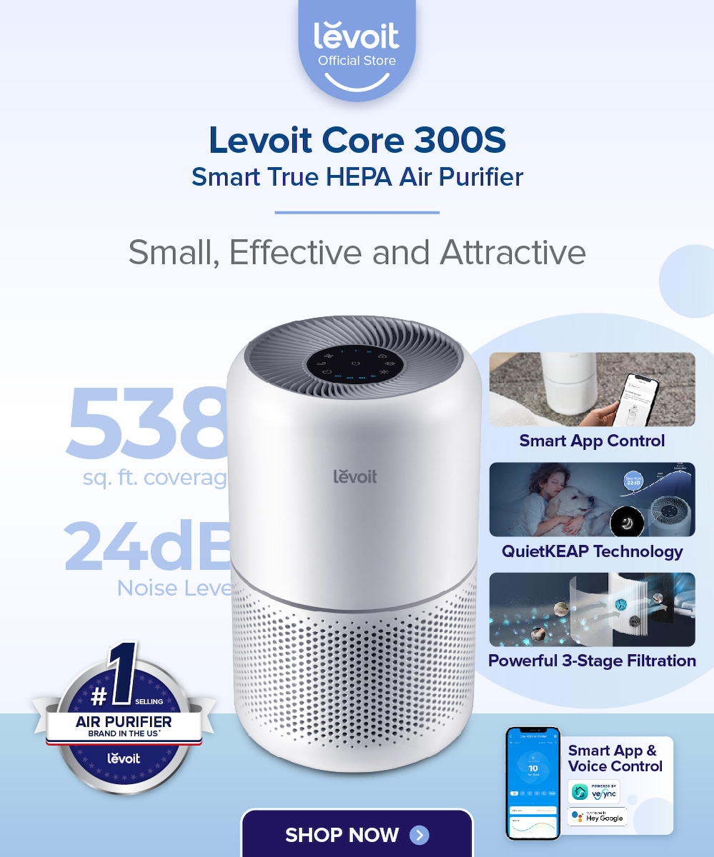 [Best Seller] Levoit Core 300S Smart Air Purifier HEPA Filter with Smart  App Control (50m²/538sq.ft)